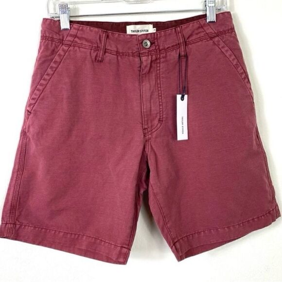 Taylor Stitch The Morse Short in Brick Red Slub Linen Blend Shorts Variety - Picture 1 of 14
